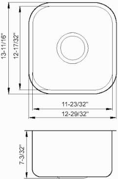 sizes of copper bar sink 12х12